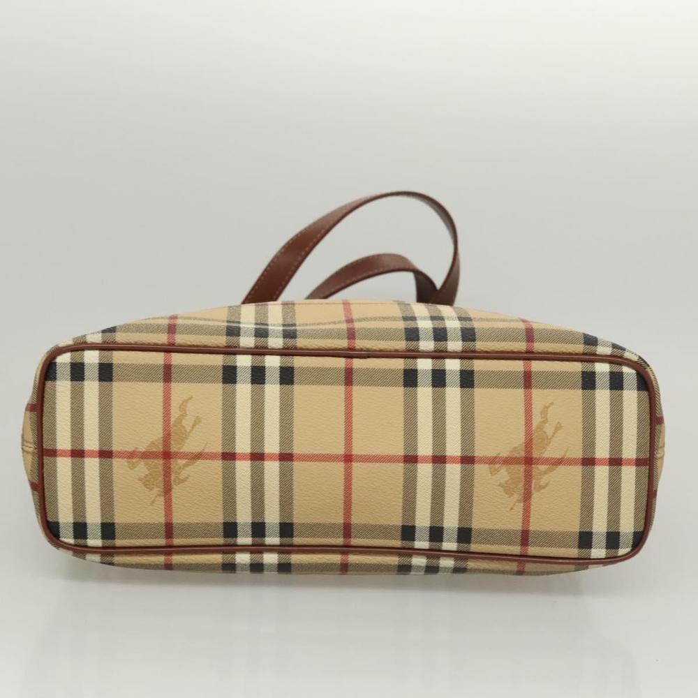 BURBERRY Nova Check Hand Bag PVC Beige Auth 121466 - Picture 5 of 16